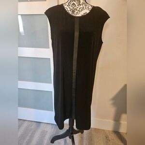 Calvin Klein Black Dress w/ Faux Leather Detail